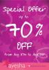 Special Offer up to 70% off at Ayesha Accessories from 15 to 31 August 2012