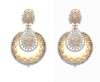 18k gold chandbali earrings studded with fine cut diamonds and south sea pearls by Tanya Rastogi for Lala Jugal Kishore Jewellers